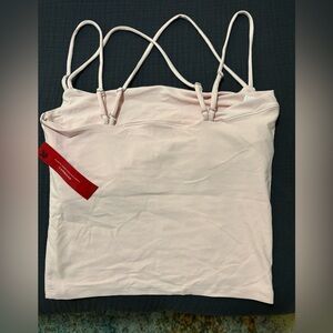 Carbon38 pink strappy tank top - Size L NWT. Built in bra.